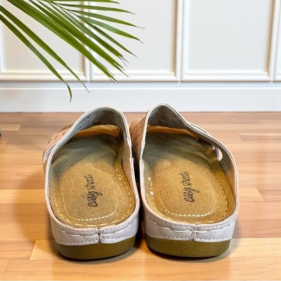 EASY STREET Blush Pink Slip-On Wedge Sandals with Rhinestone Detail - Size 7M - Picture 4 of 10